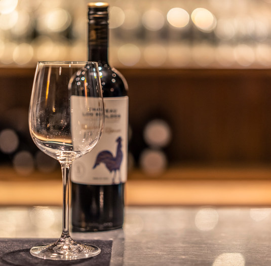 Red Wine and Wine Glass - Crown & Castle Restaurant, Orford Suffolk