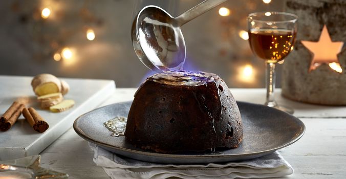 Lily Puds Christmas Pudding lit up
