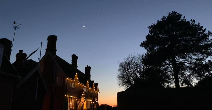 Crown and Castle winter sunset
