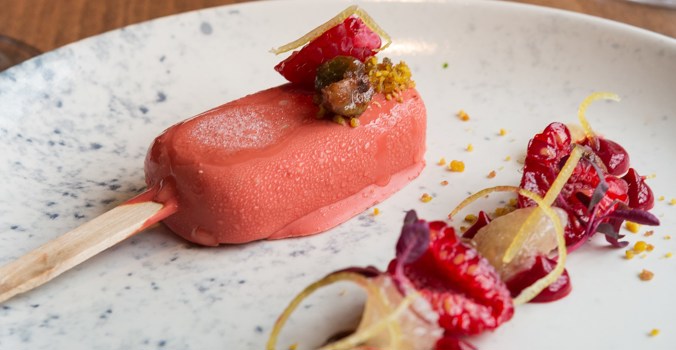 Raspberry Iced Parfait Dessert
